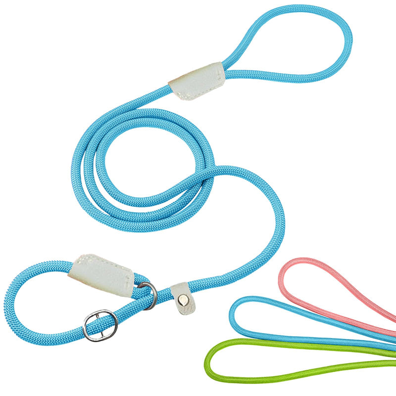 Durable Slip Lead, 5 FT Slip Leads for Dogs, Slip Lead Dog Leash Adjustable Dog Training Leash, Strong Nylon Rope Slip Leash for Large Medium Small Dogs (Blue) - PawsPlanet Australia