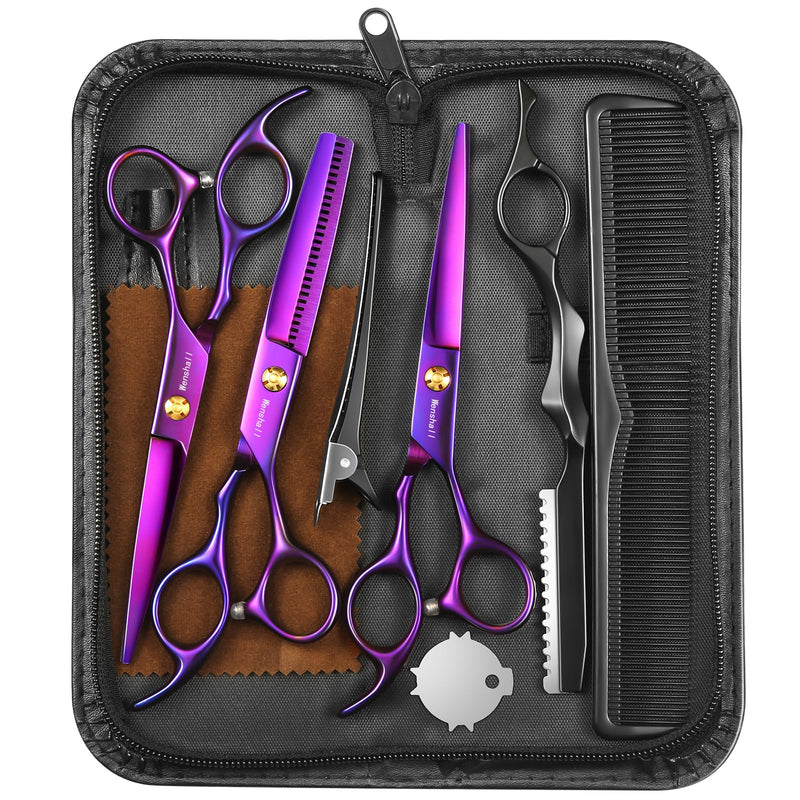 Hair Cutting Scissors Professional 6.89 inch Barber Scissors Multifunctional Salon Thinning Scissors Straight Shears Tools for Mother Father Friends' Christmas Gift Purple