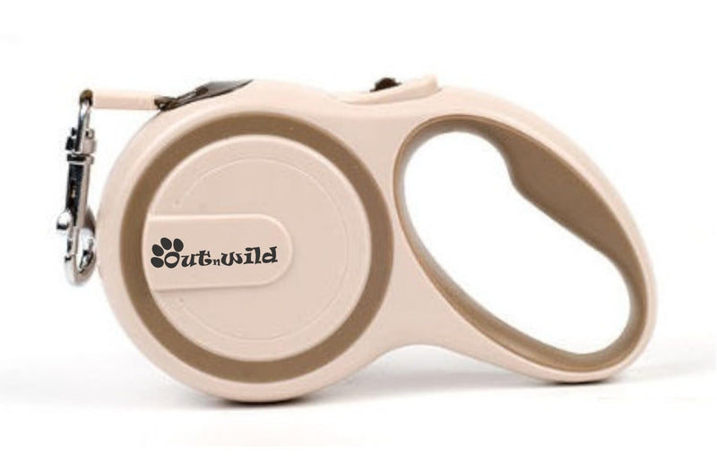 OUTnWILD Retractable Dog Leash - Retractable Dog Leash 16ft for Small/Medium Breeds/Pets Up to 44lbs. 360° Tangle Free Design with One Touch Quick-Lock Braking System&Anti-Slip Handle. (Khaki) Khaki - PawsPlanet Australia