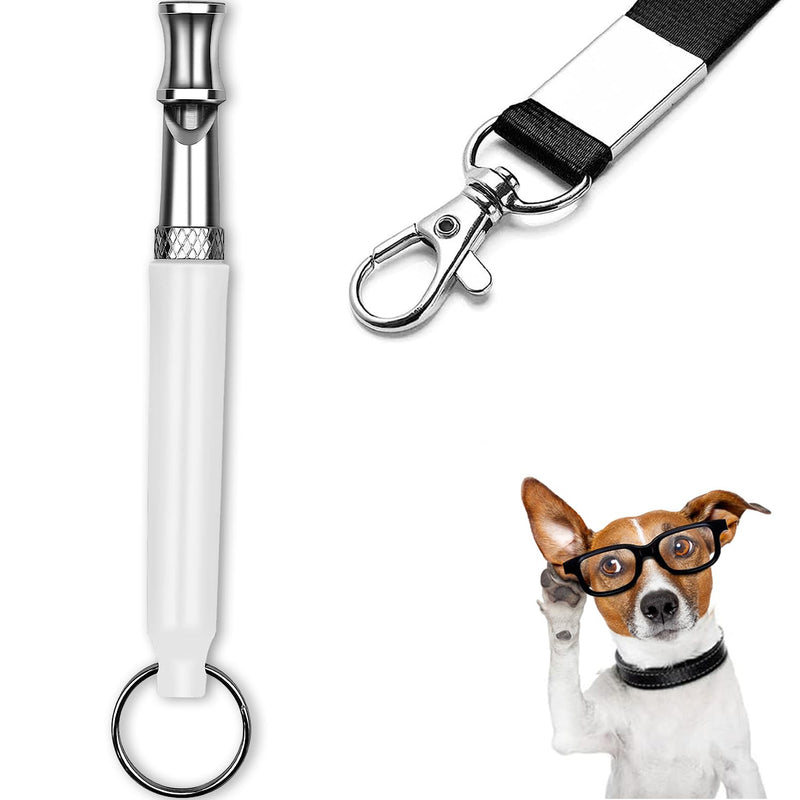 White Dog Whistle to Stop Barking Neighbors Dog,Adjustable Ultrasonic Silent Dog Whistle White - PawsPlanet Australia