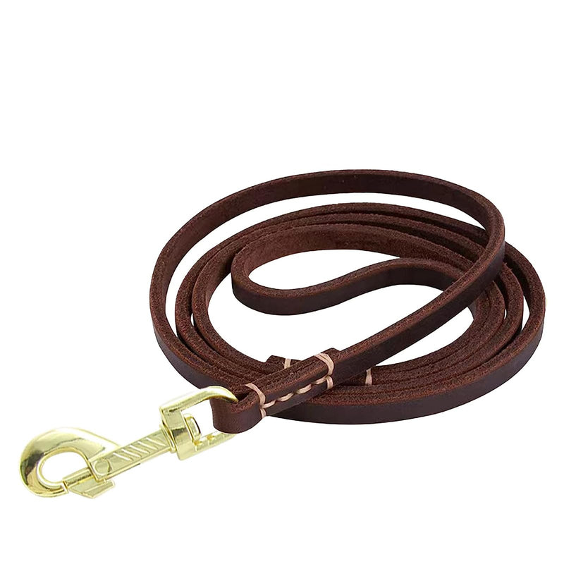 Leather Dog Leash, Durable Braided Dog Training Leash, Strong Heavy Duty Leather Leashes, Soft and Comfortable Genuine Dog Leashes for Large Medium Small Dogs (5FT*2/5", Brown) 5FT*2/5" - PawsPlanet Australia