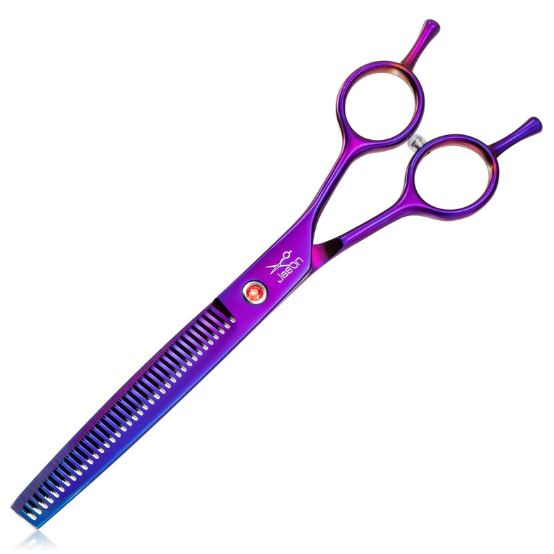 JASON Grooming Scissors for Dogs - Sharp Thinning Dog Shear with Muffler Pad, Stainless Steel Dog Grooming Shears Professional Texture Scissors for Pets Purple Thinner - PawsPlanet Australia
