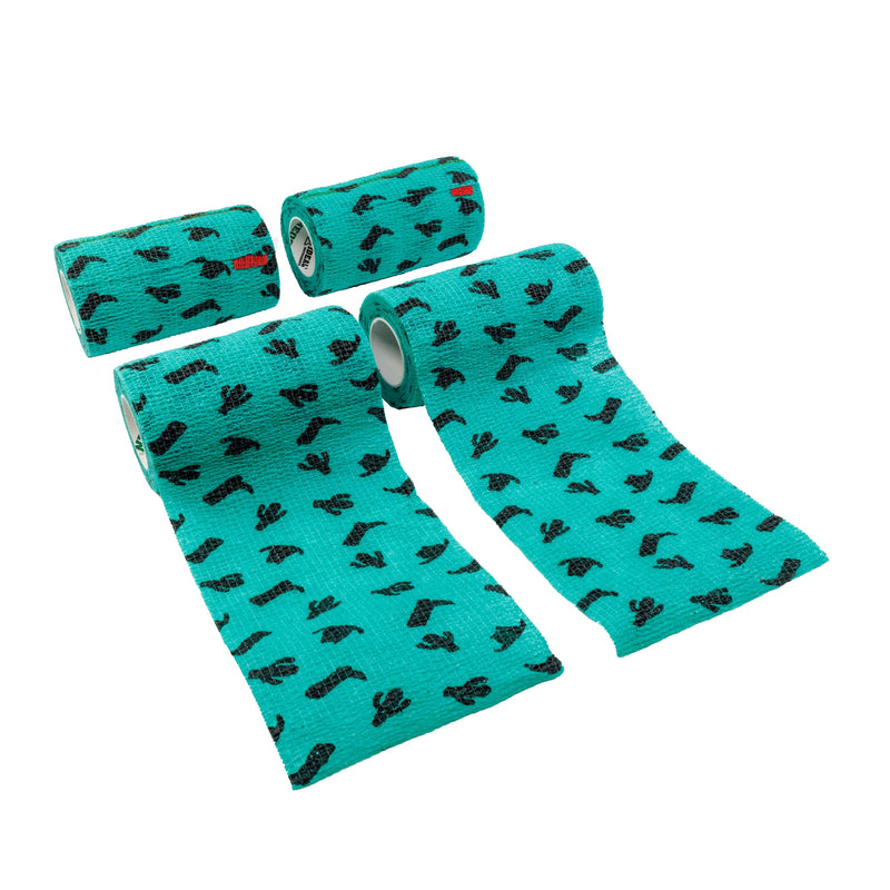 Syrflex Cohesive Bandage 4” Teal Boot and Cactus 4pk 4" - PawsPlanet Australia