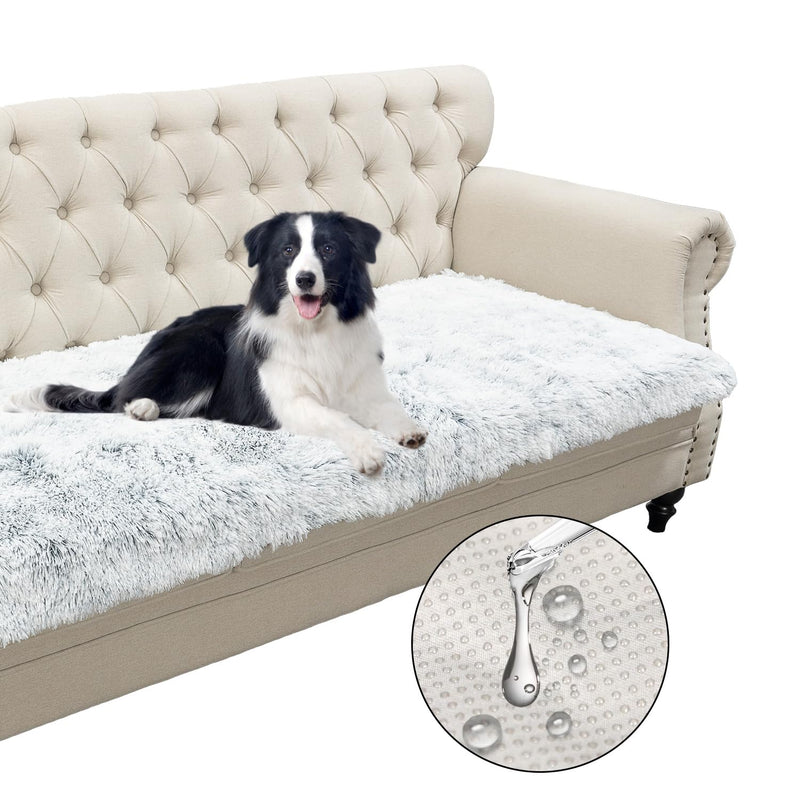Dogs/Cats Bed Mats, Dog Pad Washable Removable Couch Cover with Anti-Slip Back, Plush Long Fur Mat, Perfect for Small, Medium and Large Dogs.(Magic Gray, 30"x70") 30"x70" Magic Gray - PawsPlanet Australia