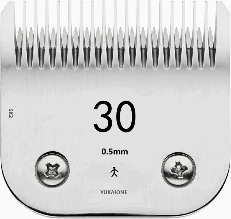 #30 Dog Cat Clipper Blade - Ultra-Fine SK2 Steel, Compatible with Andis, Oster, Wahl - 0.5mm Cut for Paw Pads