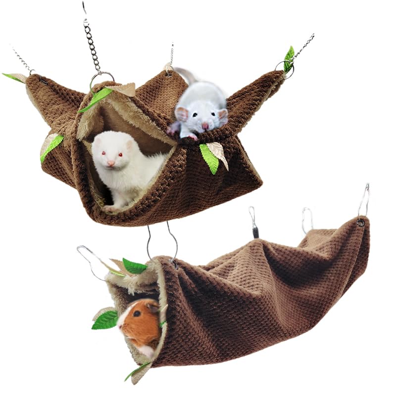 Ferret Rat Hammock Tunnel Toys Cage Accessories, Guinea Pig Hideout Tunnel, Warm Bed for Rat Ferret Guinea Pig Sleep Hide and Play (1.Hammock&Tunnel) 1.Hammock&tunnel - PawsPlanet Australia