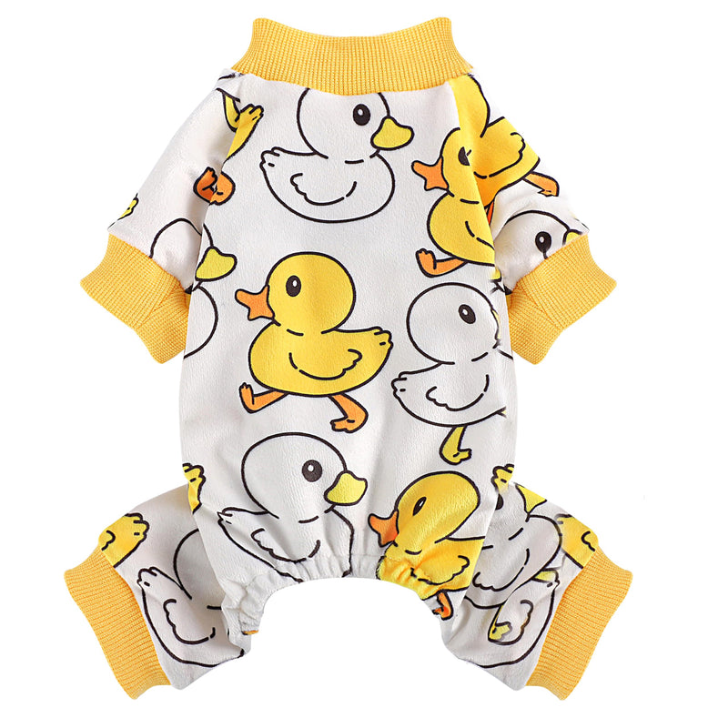 Fall Dog Pajamas Sweaters for Small Dogs Fleece Dog Onesie Stretchy Puppy Sweater Warm Small Dog Clothes Dog Pjs Pet Apparel,XXS Dog Clothes,Yellow Duck XX-Small Yellow Duck - PawsPlanet Australia