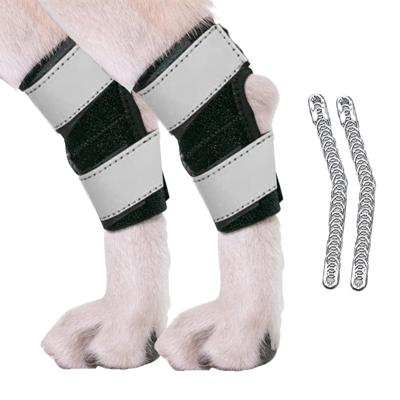 AGON® Dog Rear Brace Pair Hock Joint Brace with Metal Strings and Reflective Wraps Compression Straps Canine Back Leg Protects Wounds. Heals Prevents Injuries Sprains Loss of Stability by Arthritis Medium - PawsPlanet Australia