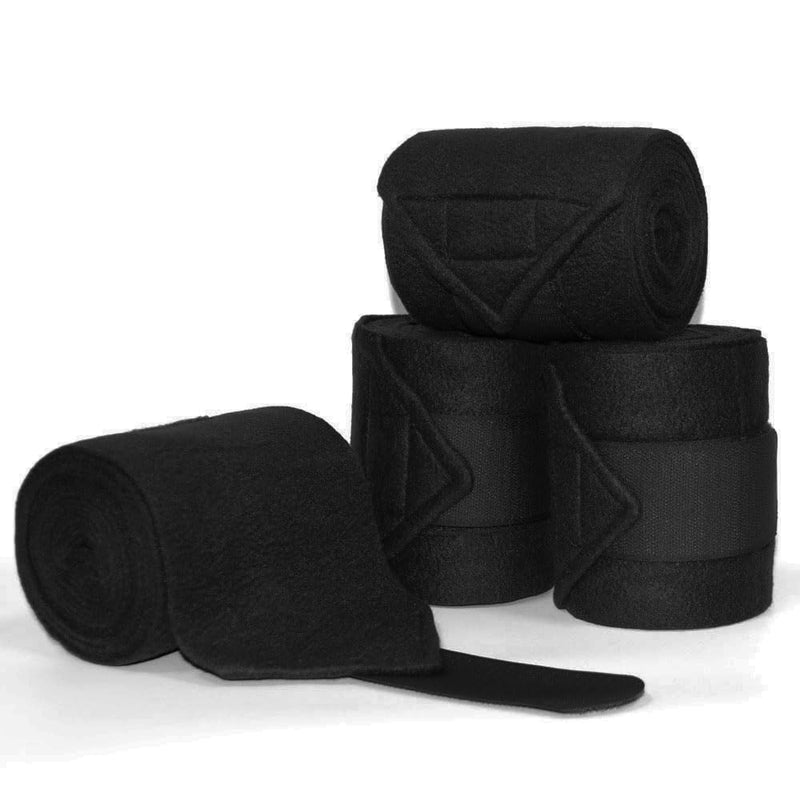 Horse Polo Leg Wraps Soft Fleece Wraps Equestrian Leg Bandage 4-Pack (Full(10ft), Black) Full(10ft) - PawsPlanet Australia