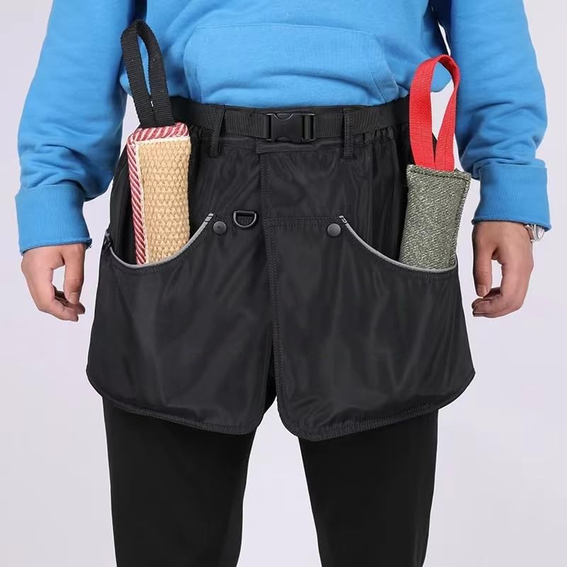 Dog Trainer Vest for Men Women with Big and Deep Pockets, Pet Handler Waist Treat Pouch Apron Design of Functionality for Holding Dog Stug Toy, Training Dummies, Rope (Medium) Medium Black - PawsPlanet Australia