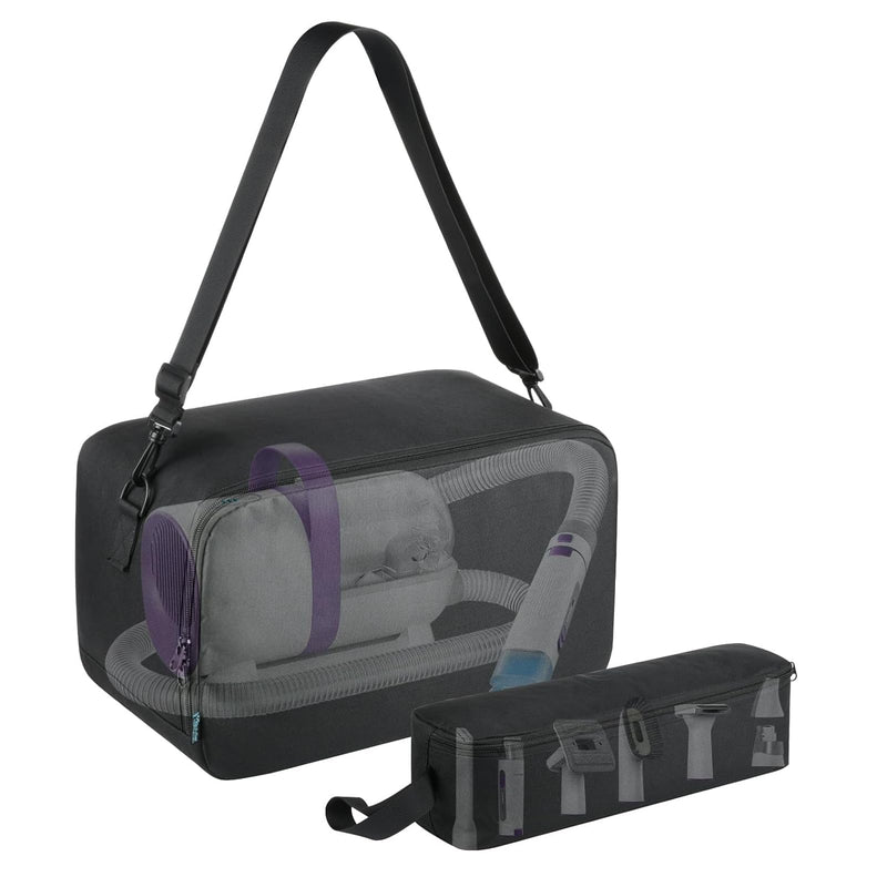 Beautyflier Pet Grooming Supplies Organizer, Protective Tote Bag Case for Pet Grooming Kit & Vacuum Suction Dogs Cats Hair, Travel Pouch Bag for Pet Dog Grooming Vacuum Kit, Bag Only (Black) Black - PawsPlanet Australia