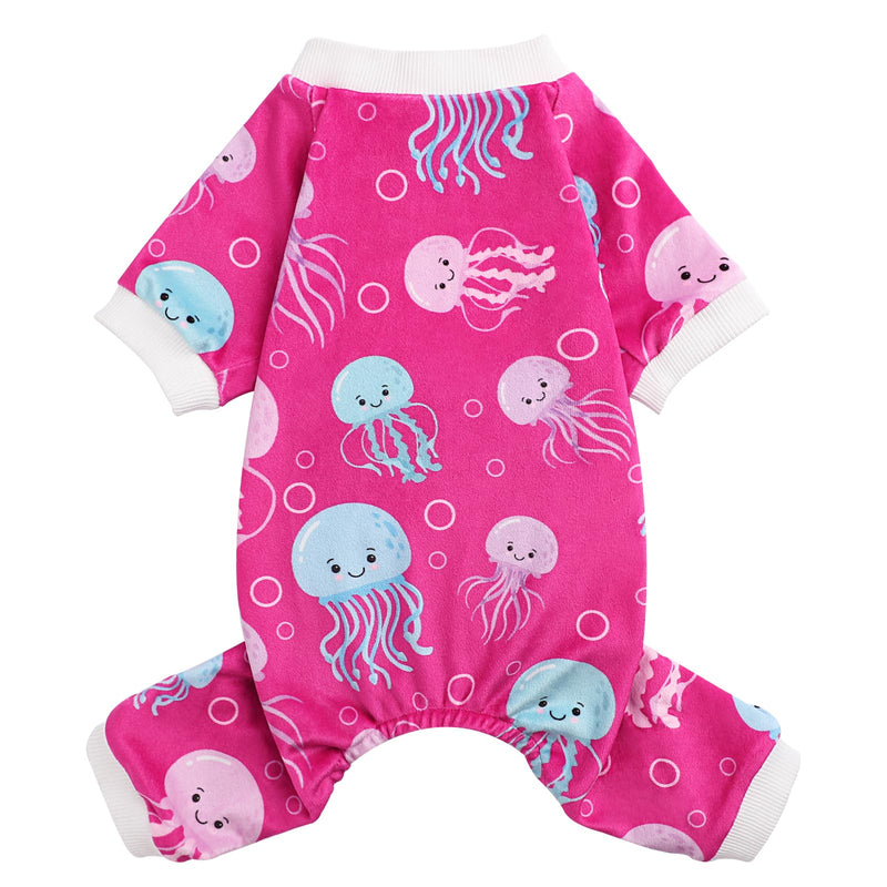 Dog Clothes for Small Dogs Girl Boy, Dog Pajamas Small Sized Dog Boy Girl, Dog Outfit Lightweight Velvet Pet Pjs, Fleece Dog Onesie, Winter Puppy Jumpsuit, Jammies, Dog Outfit Apparel, XS X-Small Rose Red - PawsPlanet Australia