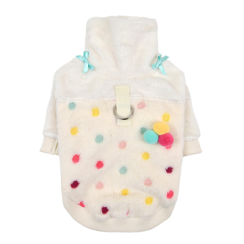Pinkaholic New York Maycie Winter Shirt Warm Cozy Fashionable for Small Dogs, Ivory, Medium IVORY_MAYCIE - PawsPlanet Australia
