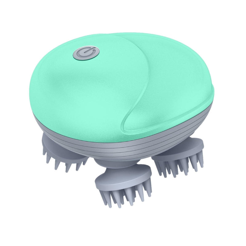 ORIA Electric Pet Massager, Handheld Dog and Cat Massage, Waterproof Pet Bath Brush, Electric Head Massager, with 3 Modes, 4 Detachable Heads, 96 Massage Nodes, for Stress Release, Body Relaxation Green - PawsPlanet Australia