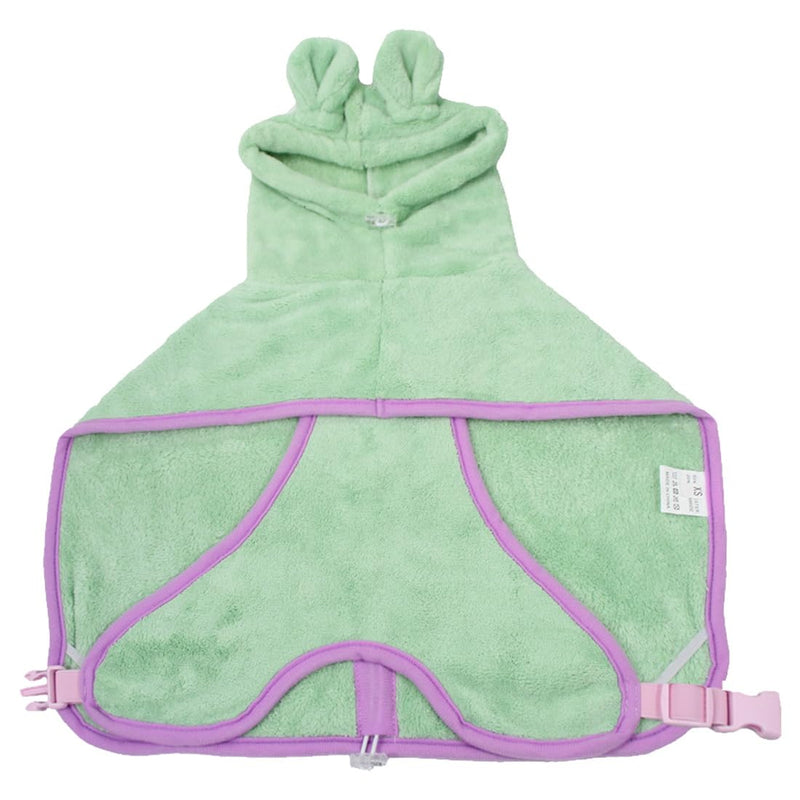 Dog Drying Coat with Hood, Adjustable Soft Wrap Bathrobe with Buckle, Super Absorbent Fast Drying Tower for Small, Medium, Large Dog Cats (Medium, Green)