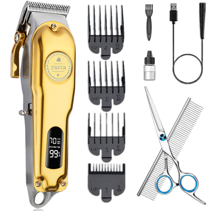 yucca Dog Grooming Clippers for Thick Heavy Coats, Cordless Animal Clippers Professional, Rechargeable Low Noise Clippers, Thick Fur Clippers with Metal Blade for Pets Dogs Cats DGC-1 - PawsPlanet Australia