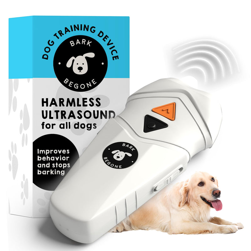 Ultrasonic Dog Bark Deterrent & Behavior Corrector - Stop Barking, Jumping, Aggression Without Yelling -Just Point & Press! Backed by Kevin Harrington from Shark Tank (White Rechargeable) White Rechargeable - PawsPlanet Australia