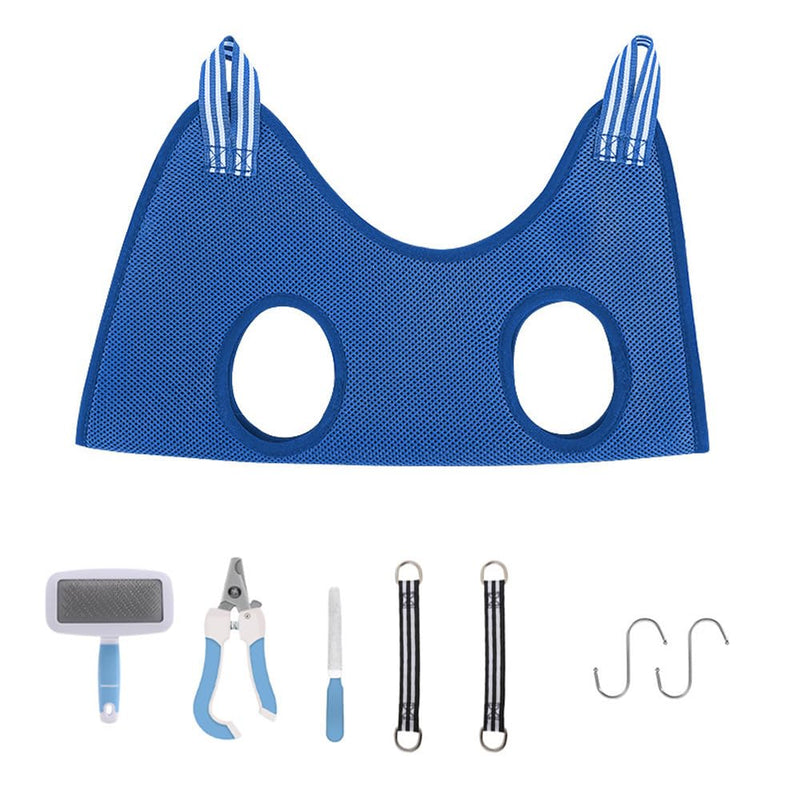 Pet Grooming Hammock Harness for Cats Dogs, Relaxation Pet Grooming Hammock Restraint Dog & Small Animal Dog Grooming Harness Bag (M（ Legs Spacing：4.7-12.6" / Max W：35-50LBS）, Blue) M（ Legs Spacing：4.7-12.6" / Max W：35-50LBS） - PawsPlanet Australia