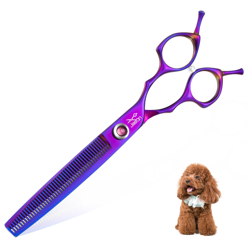 JASON Dog Scissors for Grooming - 7.5" Thinning Scissors for Dog Grooming, Japanese 440C Stainless Steel Blender Shears with Diamond Adjustable Screw (45 Teeth, Purple) Christmas Gift Thinner - PawsPlanet Australia