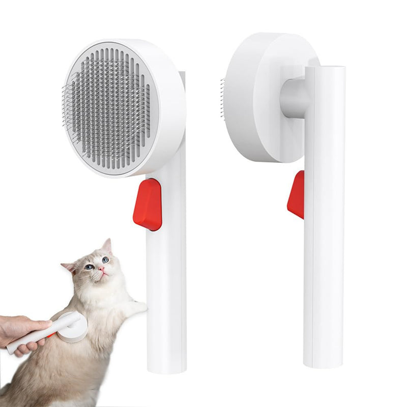 Cat Brush Dog Brush with Release Button,Brush for Shedding for Long Short Haired Cats Dogs,Cat Brushes for Indoor Cats Shedding,Pet Supplies Hair Remover Tool,Brush Grooming Kit (white) white - PawsPlanet Australia