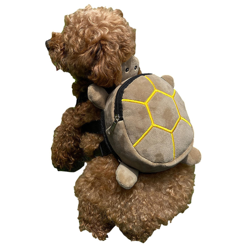 Dog Backpack Harness Puppy Self Carrier Bag Adjustable Pet Saddle Bag with D-Ring for Camping Hiking Daily Walking, Brown - PawsPlanet Australia