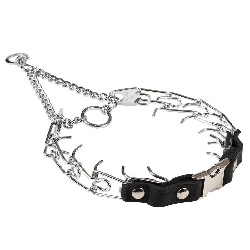 Herm Sprenger Prong Collar for Dogs Training – Quick Release Buckle & Swivel Ring for Easy Use – Made of Durable Chrome Plated Stainless Steel in Germany– 2.25mm Prongs for Small Dogs with 14-19" Neck Small/Medium (14-19" Neck, 2.25mm Links) - PawsPlanet Australia