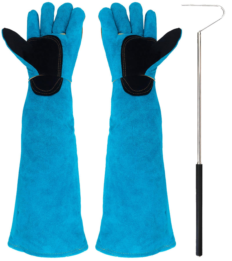 Animal Handling Gloves Bite Proof with 40inch Collapsible Snake Hook,Suitable for Dog Cat FalconBird Reptile Snake - PawsPlanet Australia