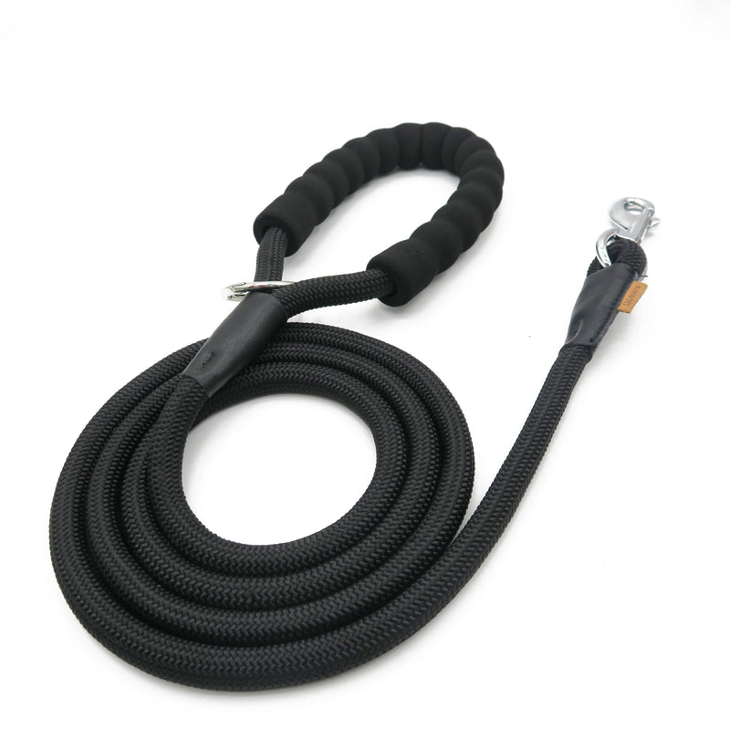 Dog Leash, Braided Rope Traction – Walking Training Lead for Medium/Large Dogs ((1/2") x 6FT, Black) (1/2") x 6FT (20~120lbs) - PawsPlanet Australia