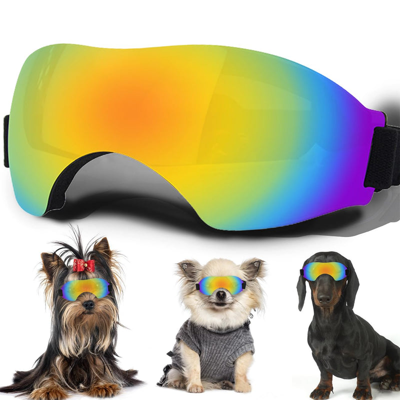 Small Dog Sunglasses, Dog Goggles with Adjustable Strap, UV Protection, Suitable for Small Dogs Smooth style-Multi-colored - PawsPlanet Australia
