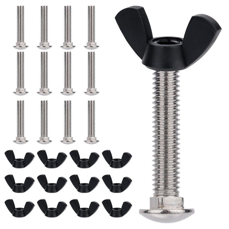 Pet Carrier Fasteners, 12pcs M6 Stainless Steel Replacement Bolts and 12pcs Plastic Butterfly Nuts for Repairing Pet Boxes Pet Carrier Replacement Parts Dog Kennel Hardware - PawsPlanet Australia