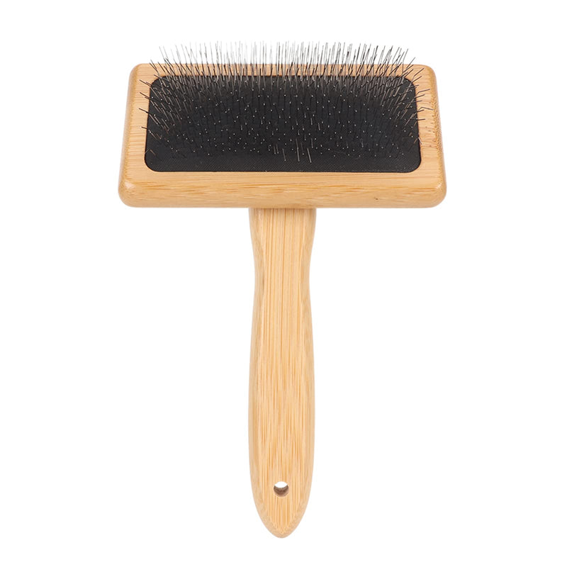 Sheepskin Wool Brush, Sheepskin Wool Wire Brush with Hole Cushion, Macrame Slicker Comb Pet Slicker Brush with Wood Handle for Grooming, Removing Shedding and Dirt (L) L - PawsPlanet Australia