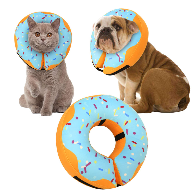 Recovery Donut Collar for Dogs & Cat,Inflatable Dog Cone Collar Alternative After Surgery,Soft Dog Cone for Large Medium Small Dog,Adjustable Dog Neck Donut Collar(Blue,X-Large) Blue XL（Neck 18"-23"） - PawsPlanet Australia