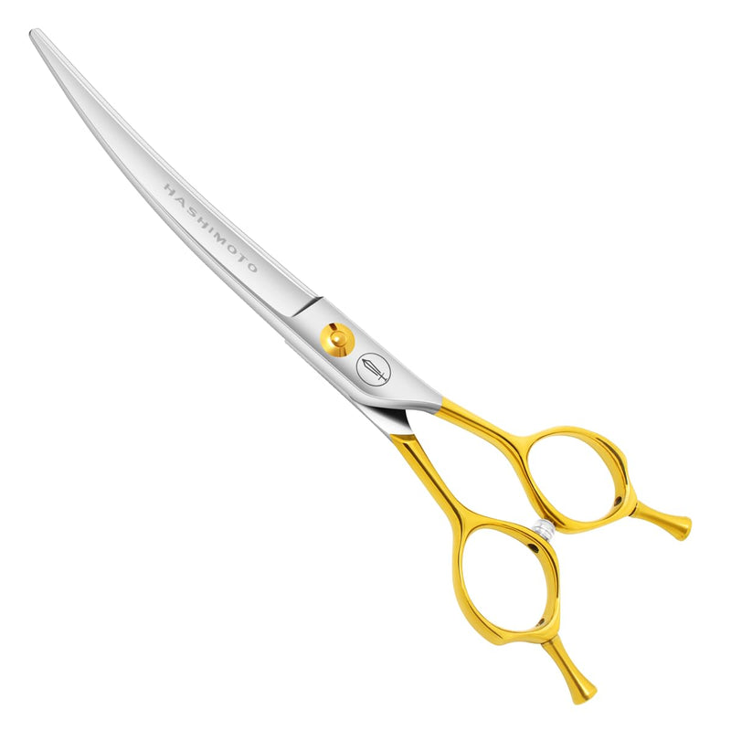 HASHIMOTO Curved Scissors for Dog Grooming, Light Weight, 7.0 inch, 30 Degree Curved Blade, Professional or DIY Use 7.0" - PawsPlanet Australia