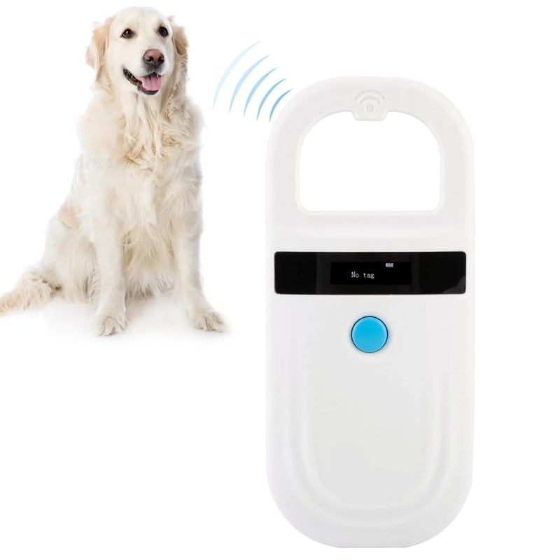 Microchip Reader, Rechargeable Pet RFID EMID Micro Chip Reader Scanner 134.2kHz 125kHz 15 Digits Supports FDXB (ISO11784 / 11785) for Dogs Cats Pigs Animal (White) White - PawsPlanet Australia
