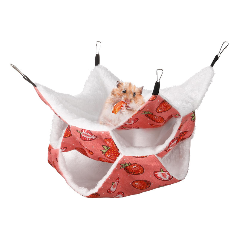 XINRUI 3 Layer Guinea Pig Cage Hammock, Cute Rat Hamster Hanging Hammock Bed Soft Warm Small Animals House Cage Accessories Toy for Ferret Squirrel Chinchilla Parrot Sugar Glider - PawsPlanet Australia