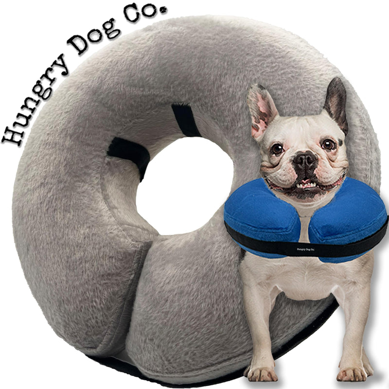 Hungry Dog Co- Premium Inflatable Dog Collar for Dogs and Cats - Helps in Pet Recovery - Comfortable and Safe for Your Pet - Soft E-collar – GREY, MEDIUM (10”- 14” neck) Medium (10”- 14” Neck) - PawsPlanet Australia