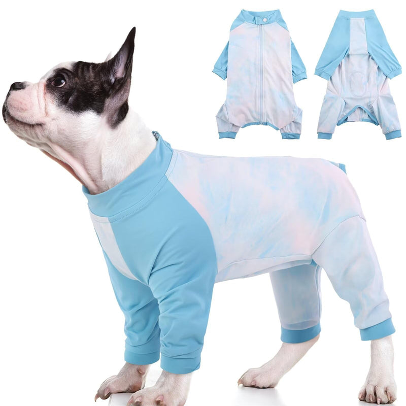 MIGOHI Full Body Dog Recovery Suit,Breathable Recovery Suit for Female Male,Dog Onesie,Anti-Licking Dog Pajamas Suit,Dog Surgery Suit Female Spay,Surgical Recovery Suit for Small Dogs,S,Blue Blue - PawsPlanet Australia