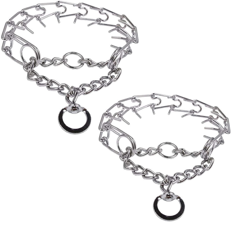 Darkyazi Durable Pinch Collar Stainless Steel Dog Adjustable Pet Training Collar for Medium Large Dogs (X-Large (2 Pack), Silver) X-Large (2 Pack) - PawsPlanet Australia