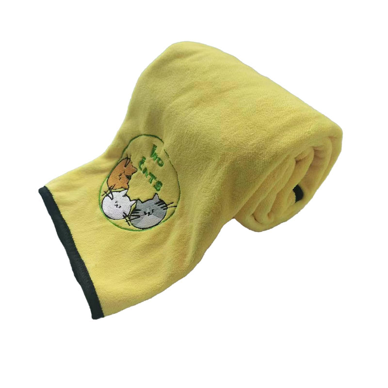 Microfiber Dog Towels- Super Absorbent Fast Drying Towels for Dogs Cats Yellow & Grey(M 19.69 * 39.37 in) M 19.69*39.37 in - PawsPlanet Australia