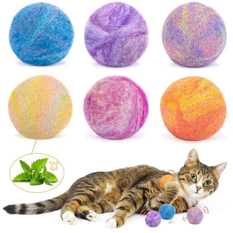 Retro Shaw Catnip Toys, Catnip Balls with Bell, Cat Toys with Silvervine and Catnip, Catnip Toys for Cats, Cat Toys for Indoor Cats, Cat Chew Toy, Cat Nip Toys for Cats Kittens Kitty, 6 Pack - PawsPlanet Australia