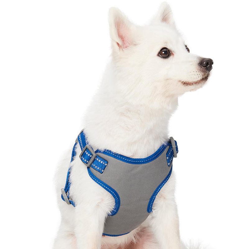 Blueberry Pet Essentials Pastel Color Reflective Dog Harness Vest, Chest Girth 22" - 26", Navy, Medium, Adjustable Harnesses for Dogs (22" - 26") Chest Girth - PawsPlanet Australia