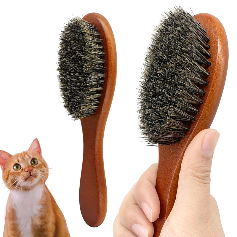 Bristle Cat Hair Brush for Shedding, Soft Cat Brush Wooden Handle, Short & Long Haired Dog Brush Pet Grooming - PawsPlanet Australia