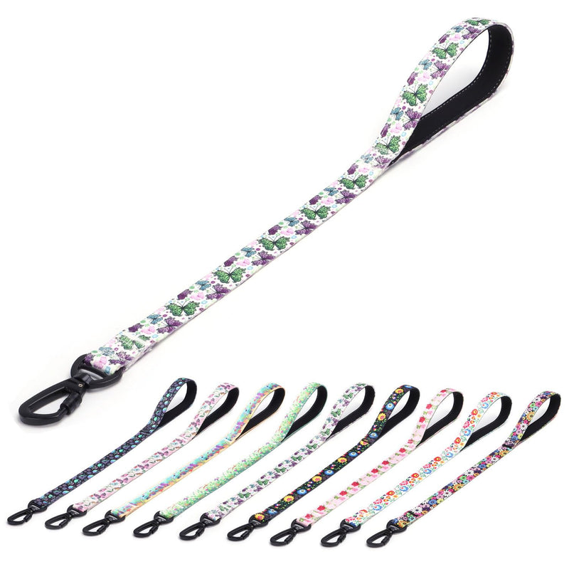 Dog Leash, Short Traffic Leash for Dogs, Heavy Duty Floral Pattern Female Safety Nylon Training Dog Leash for Medium & Large Dogs (23inch, Butterfly) 23inch - PawsPlanet Australia