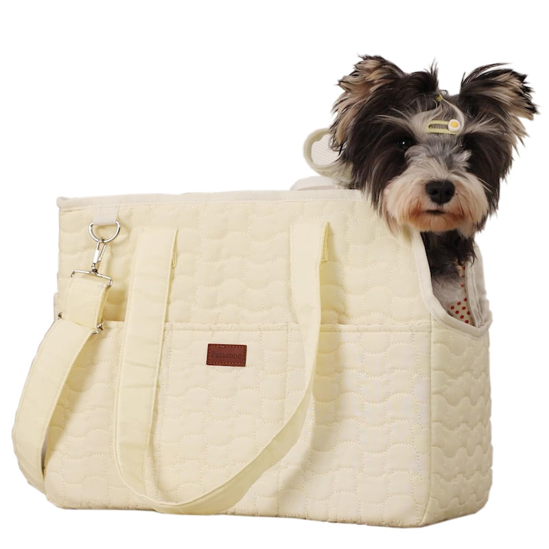 HSC PET Cat Carrier Soft-Sided Pet Small Dog Bag Puppy Purse Traveling Go to Vet,Small Animal Outdoor Function Handbag (Beige2, Large)