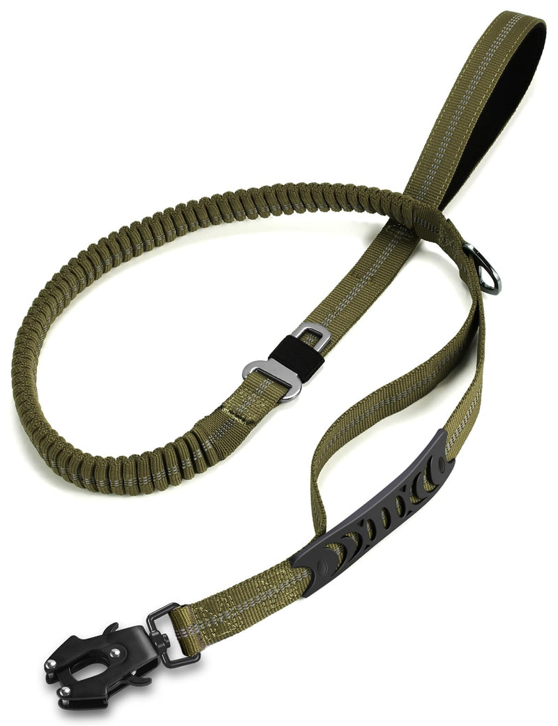 Heavy Duty Dog Leash with 2 Padded Handles & Advanced Easy Metal Clip, 4-6FT Shock Absorbing No Pull Dog Leashes for Medium Large Dogs That Pull (Army Green) Army Green - PawsPlanet Australia