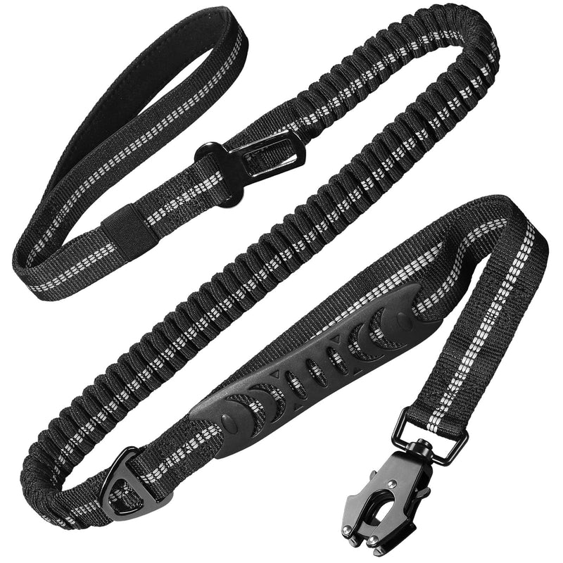 Heavy Duty Dog Leash, 4-6FT Shock Absorbing Tactical Dog Leash with 2 Padded Handles, Advanced Easy Metal Clip, No Pull Reflective Dog Leash for Medium Large Dogs That Pull (Black) Black - PawsPlanet Australia