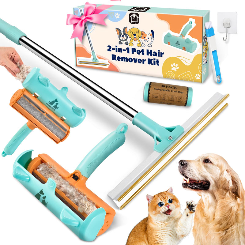 5 PCS Pet Hair Removal Tool, Roller Dog Hair Removers for Couch, Retractable Pet Hair Carpet Scraper Rack, Reusable Cat Hair Remover for Bed, Rugs, Stairs, Furniture - PawsPlanet Australia