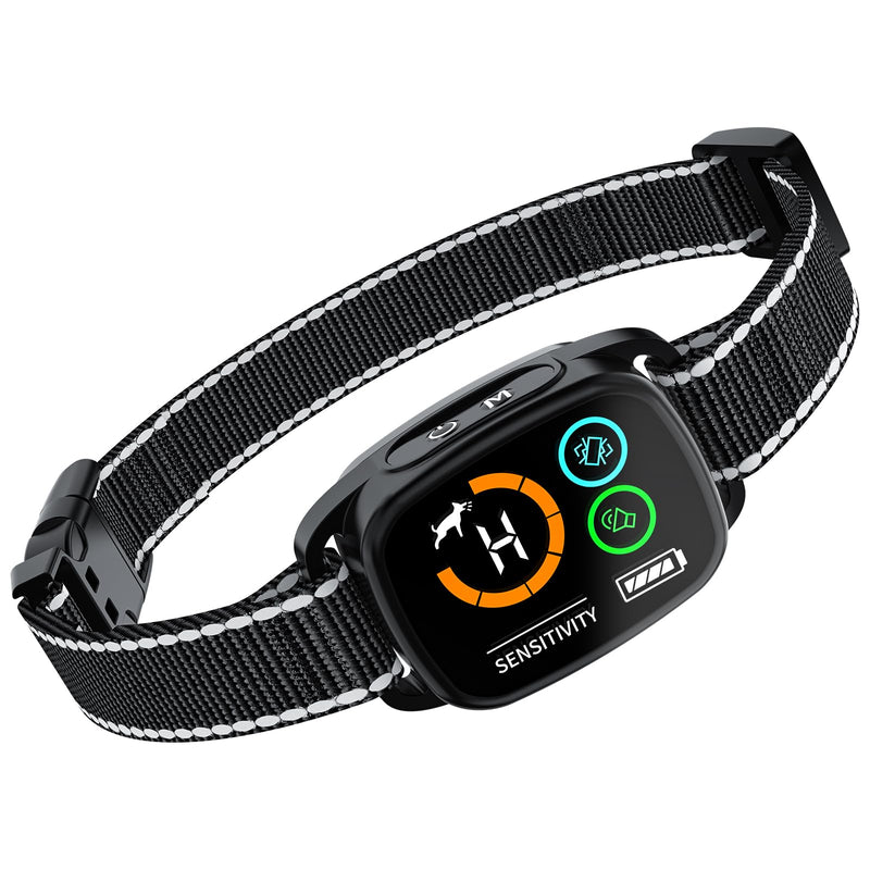 Bark Collar, Anti-bark Collar with 6 Adjustable Sensitivity, 3 Mode Beep/Vibration/Beep&Vibration, Rechargeable Smart Collar for Large Medium Small Dogs, IP67 Waterproof Bark Training Collar(Black) 1-Pack - PawsPlanet Australia