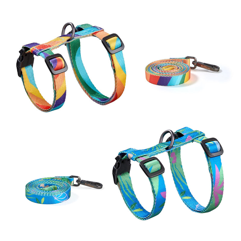 Cat Harness and Leash Set - Escape Proof Adjustable Cat Harness, Comfortable Soft Lightweight, Use Safe & Easy, Walking Travel Kitten Harness for Small Medium Large Cats (Yellow & Green) Yellow & Green - PawsPlanet Australia