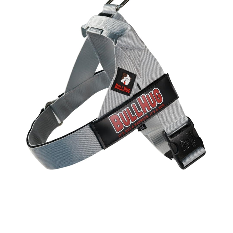 BULLHUG Adjustable Dog Harness– No Pull, No Choke – for English Bulldogs, French Bulldogs, Pugs & Broad-Chested Breeds – Easy, Safe Walks (Silver, Medium) SILVER Medium - (Neck: 17" - 20" Chest: 25" - 30") - PawsPlanet Australia